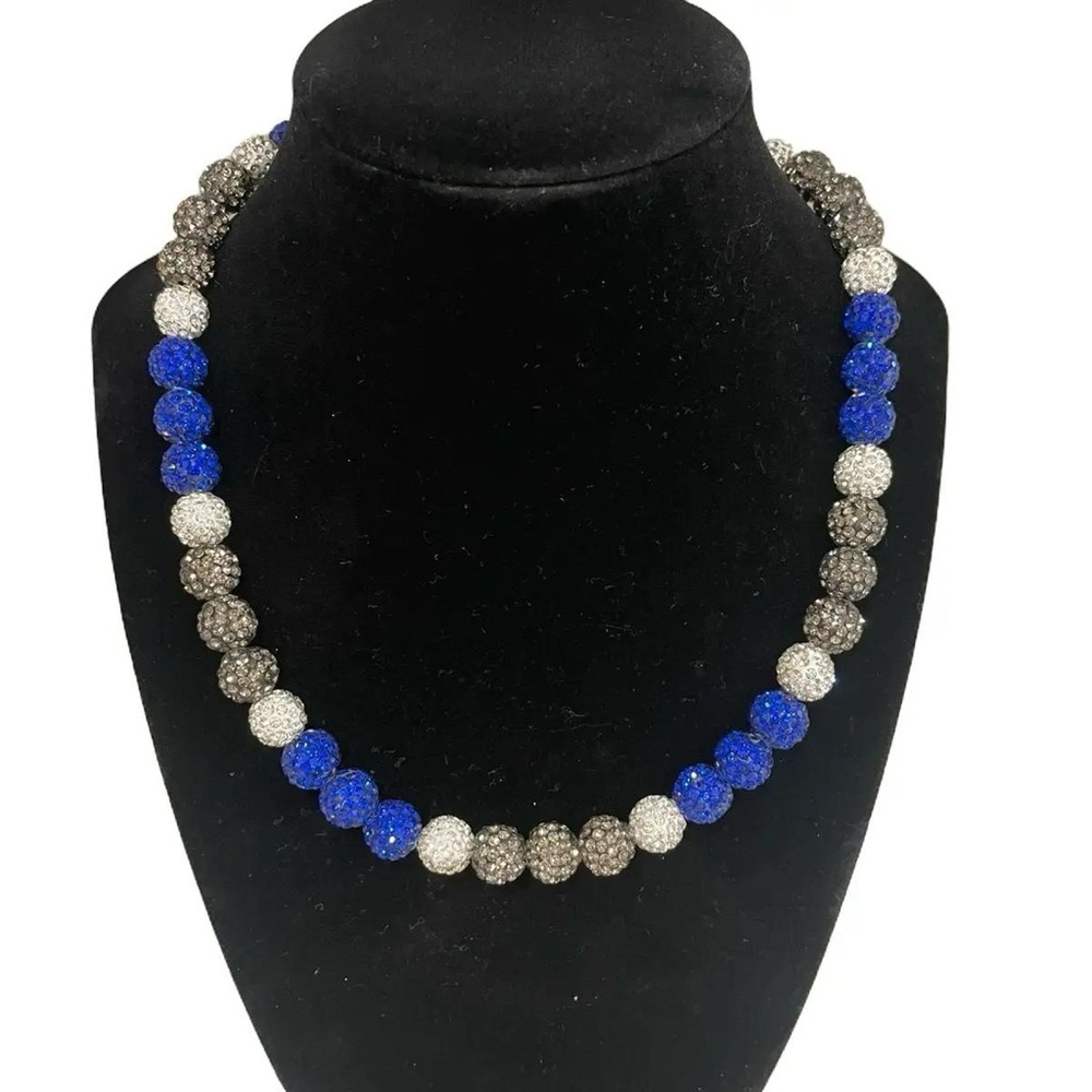 Iced bling disco ball rhinestone 18 inch necklace baseball drip